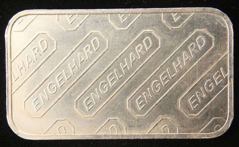 1 TROY OZ. .999 FINE SILVER BAR ENGELHARD WITH SERIAL #