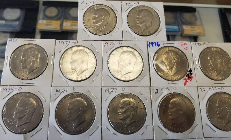 GROUP OF 22 MIXED US EISENHOWER DOLLARS