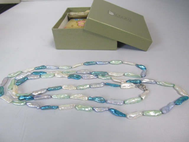 lot 112 image: Honora Blue & White Genuine Baroque Pearl Necklace