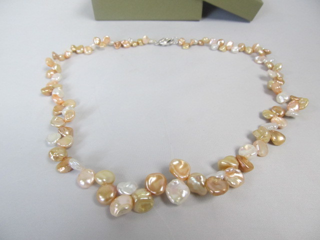 lot 116 image: Honora Multi Color Genuine Pearl Cluster Necklace