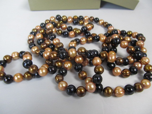 lot 122 image: Honora 65 Strand of Genuine Multi Colored Pearls