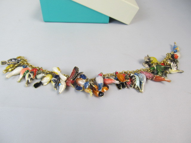 lot 159 image: Brass & Enamel Bird Bracelet w30 Birds