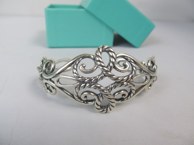 lot 162 image: Ornate Sterling Silver Cuff Bracelet