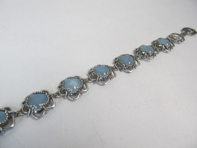 lot 222 image: Sterling Silver & Blue Smoky Quartz Bracelet