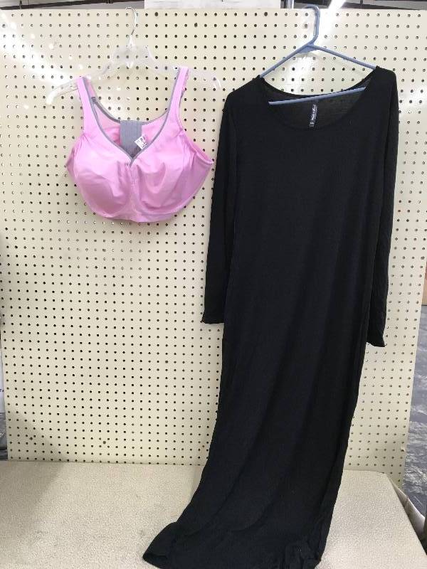 Glamorise The Ultimate Bra- Pink 44DD & Plus Ria Dress Black 1XL