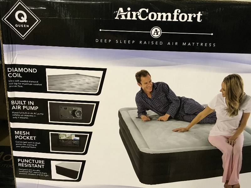 Pure Gold Brands Air Comfort Queen-Size Raised Air Mattress with Internal Pump not used