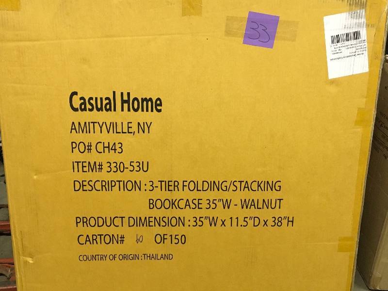 Casual Home Walnut FoldingStacking Open Bookcase open  box never used