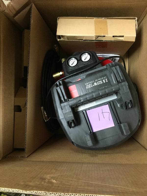 Porter Cable 6 Gallon Compressor 3-Piece Nailer and Brad Combo Kit not used