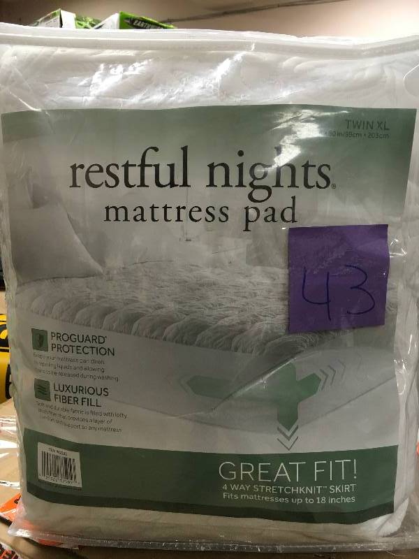 Restful Nights Mattress Pad, Size Twin XL not used