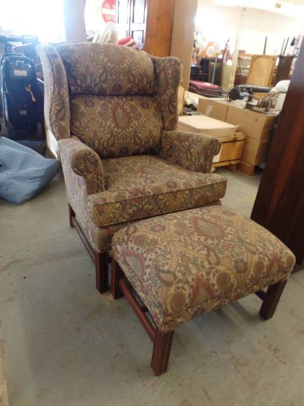 WING BACK CHAIR AND OTTOMAN