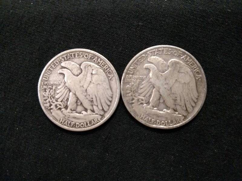 (2) Walking Liberty Silver Half Dol...