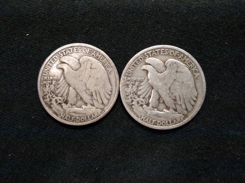 (2) Walking Liberty Silver Half Dol...