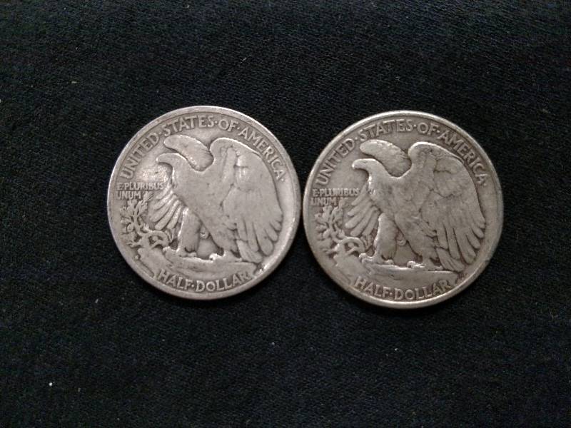 (2) Walking Liberty Silver Half Dol...