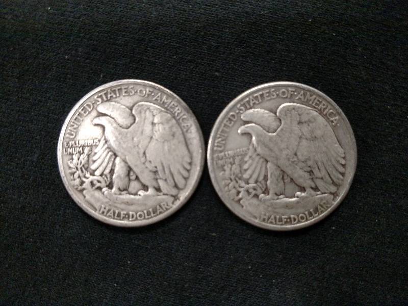 (2) Walking Liberty Silver Half Dol...