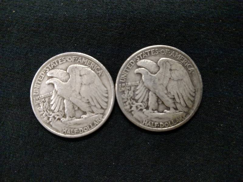 (2) Walking Liberty Silver Half Dol...
