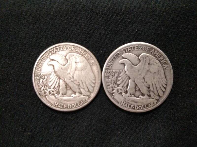 (2) Walking Liberty Silver Half Dol...