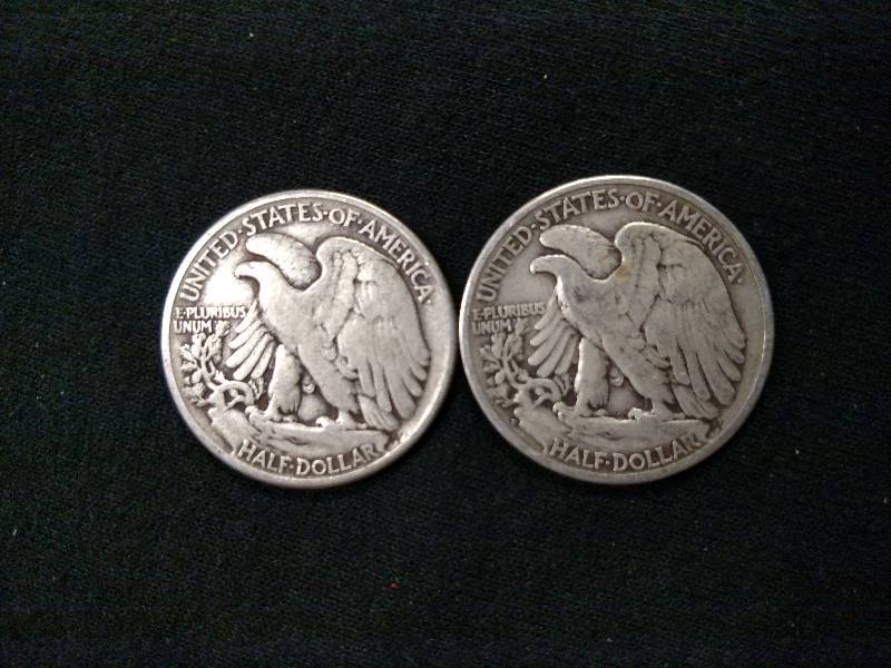 (2) Walking Liberty Silver Half Dol...