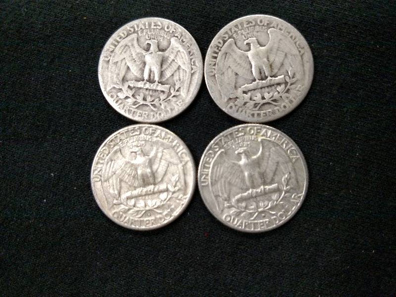 (4) Silver Quarters, Various Years...
