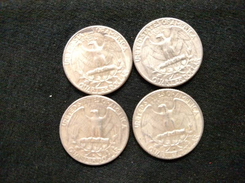 (4) Silver Quarters, All 1964...