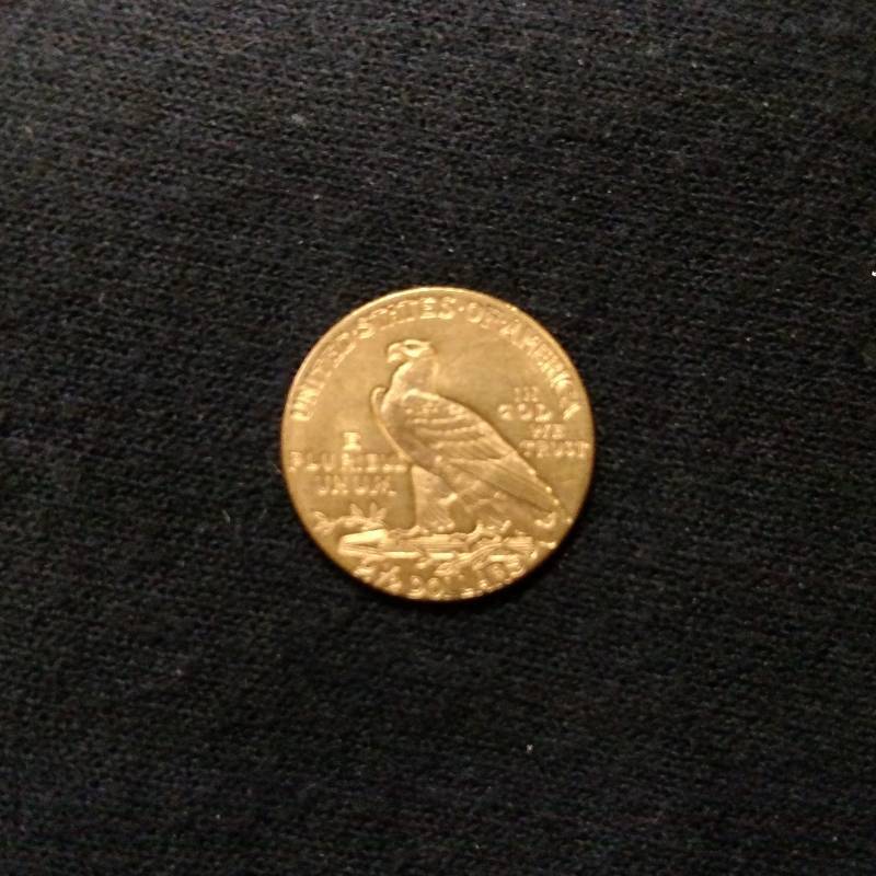 1913 Gold 2 12 Dollar Indian Head Coin AU