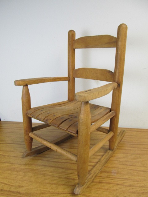 lot 88 image: Vintage Wooden Childs Rocker