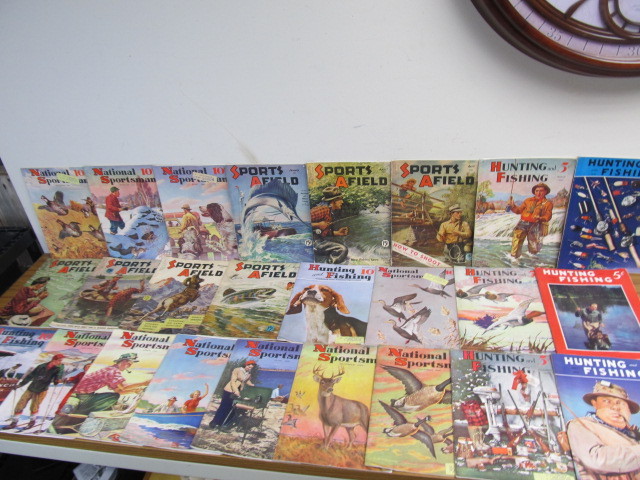 lot 93 image: LARGE Lot of Early 1940s Sporting Hunting Fishing Magazines