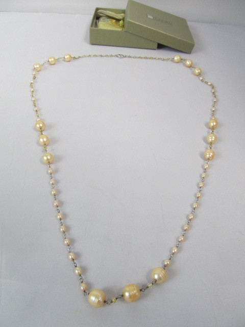 lot 113 image: Honora 36 Genuine Pearl & Sterling Silver Necklace