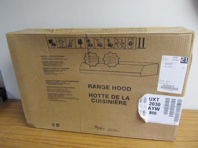 lot 117 image: BRAND NEW Whirlpool Range Hood