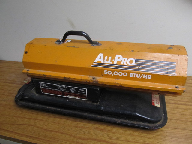 lot 119 image: Working ALL-PRO 50,000 BTU Shop Heater