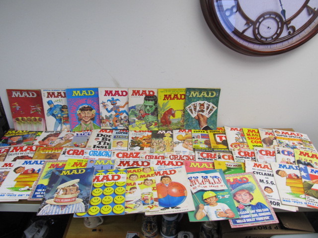 lot 141 image: Large Lot of Vintage MAD, CRAZY & CRACKED Magazines