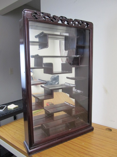 lot 142 image: NICE Quality Vintage Oriental WoodGlass Display Cabinet