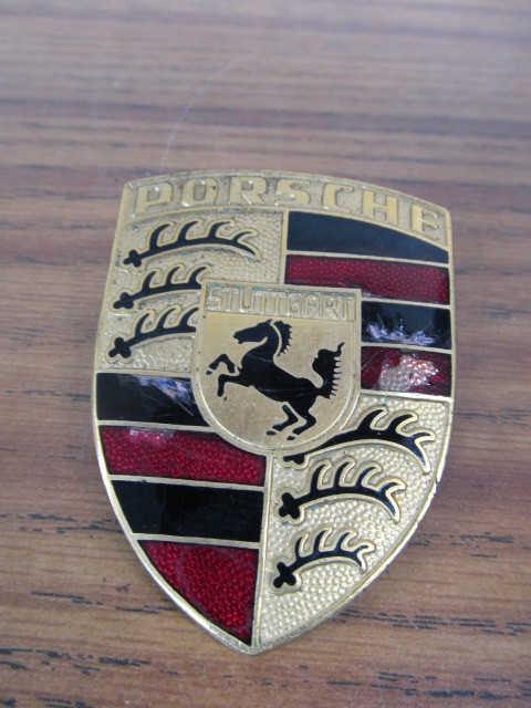lot 157 image: Original Vintage Enameled PORSCHE Car Emblem