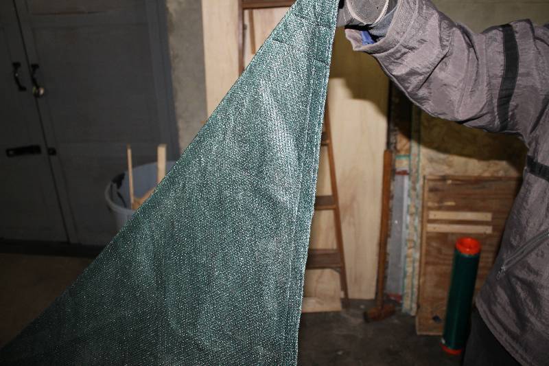 lot 161 image: Shade tarp. Green. 70% shade. 24 x 24