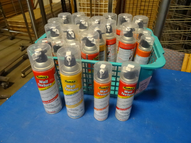28 cans of homax wall texture spray...