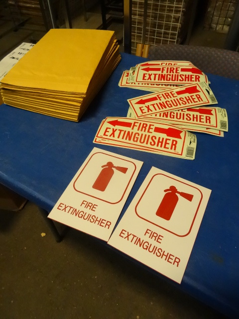 Fire extinguisher stickers. 13 bubb...