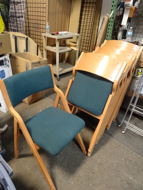 7 matching wood framed chairs...