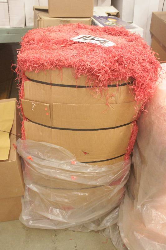 Huge Bale of Red Packaging Shred