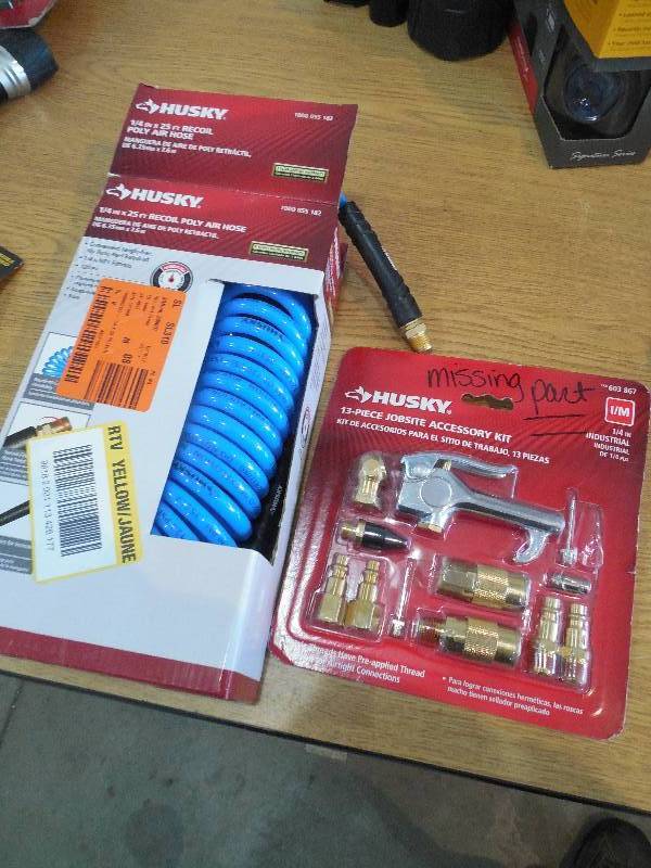HUSKY AIR COMPRESSOR ACCESSORY LOT