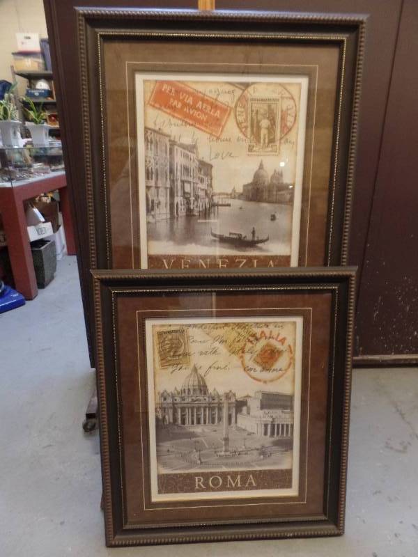 lot 214 image: FRAMED EUROPEAN TRAVEL POSTERS