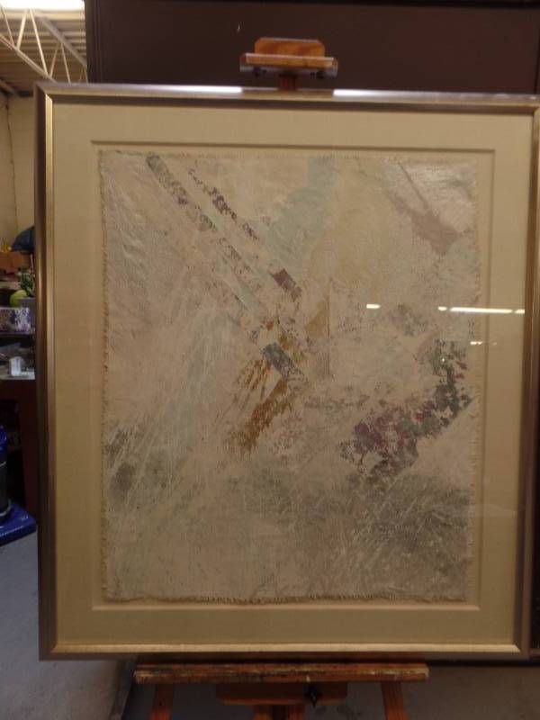 lot 216 image: FRAMED PAINTED CLOTH