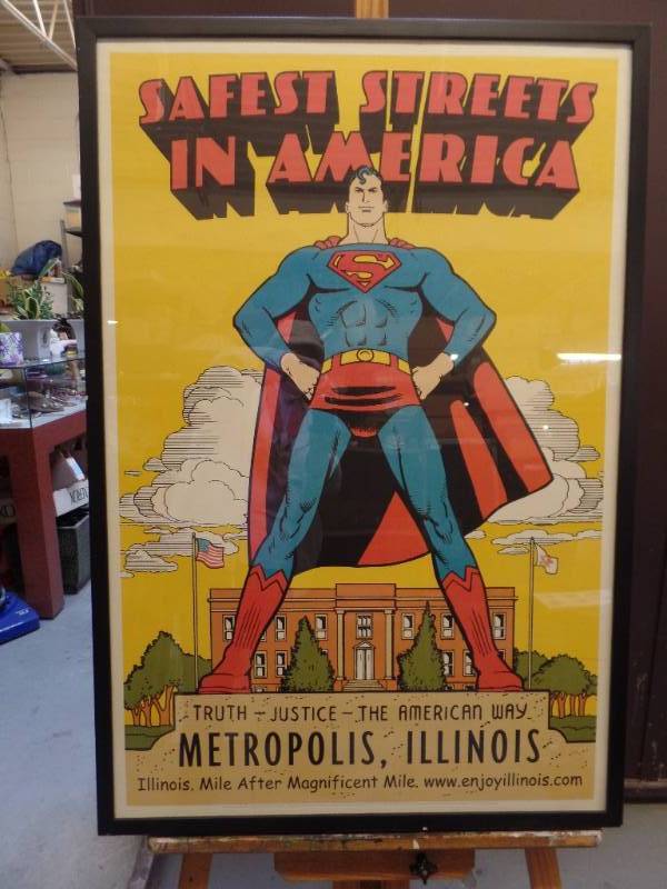 lot 219 image: METROPOLIS ILLINOIS FRAMED POSTER.