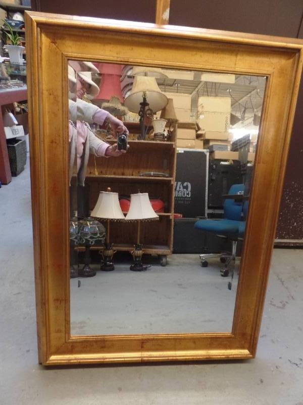 lot 230 image: GOLD FRAME MIRROR