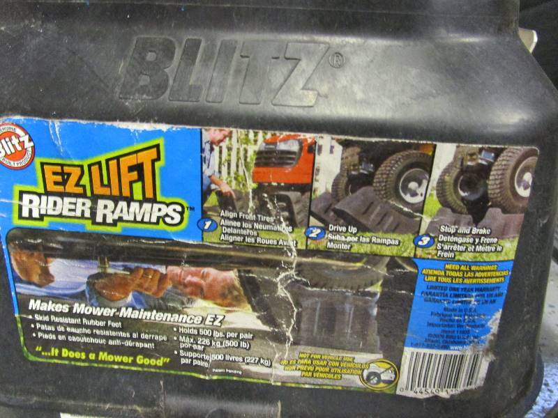 lot 31 image: Ladder Jacks, Lawn Mower Ramps, Overshoes