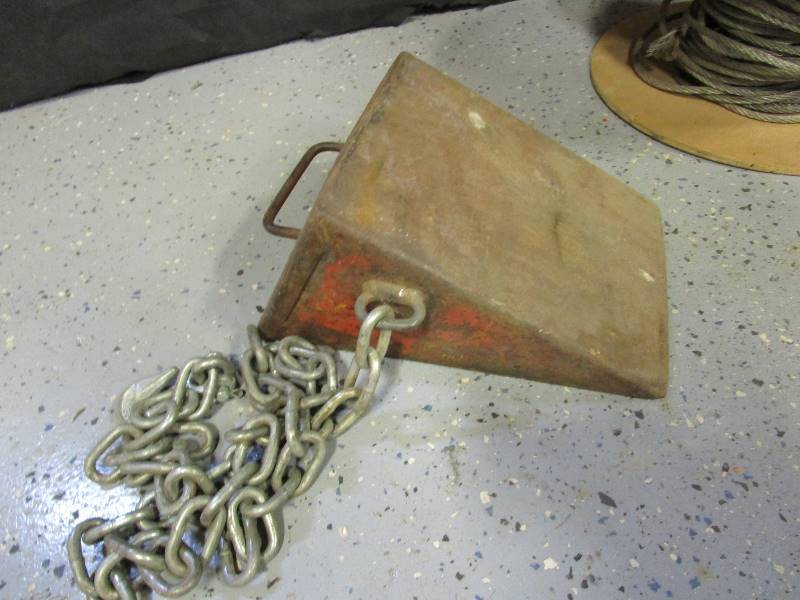 lot 47 image: Metal Wheel Chock, Partial Spool 14 Cable
