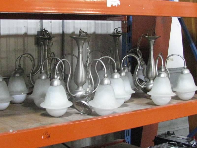 lot 32 image: Brushed Nickel Light Fixtures