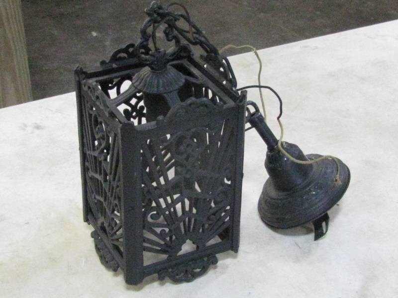 lot 35 image: Cast Iron Hanging Light