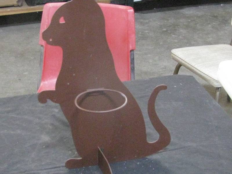 lot 93 image: Metal Cat Plant Holder