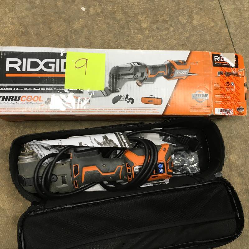 Ridgid JobMax 4 Amp Multi-Tool with Tool-Free Head in working conditions