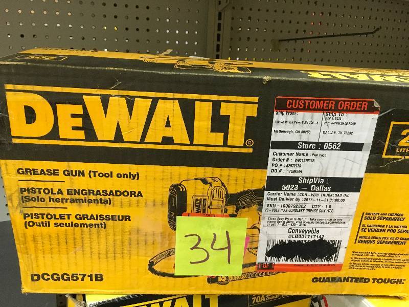 DeWalt Grease Gun 20 Volt MAX - Tool Only open box never used