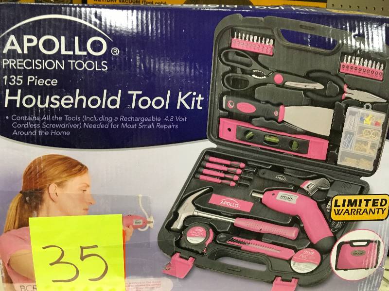 Apollo 135 piece Pink Household Kit not used